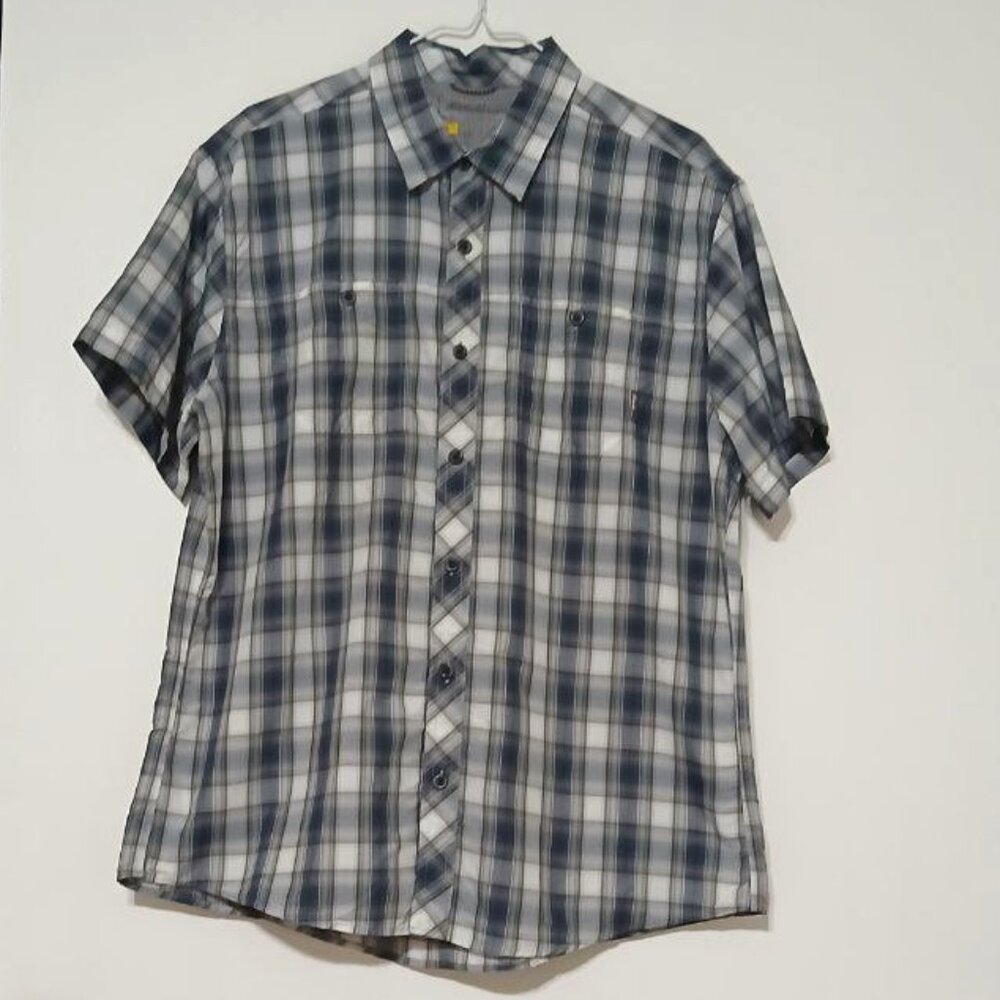 Eddie Bauer Men's Short Sleeve Plaid Performance Shirt Size M